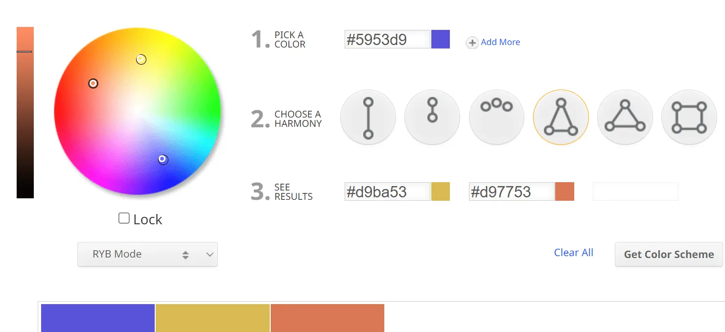 Using color wheel to select accents example